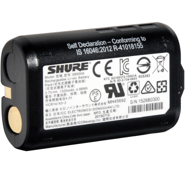 Main product image for Shure SB900A Lithium-Ion Rechargeable Battery 242-3377